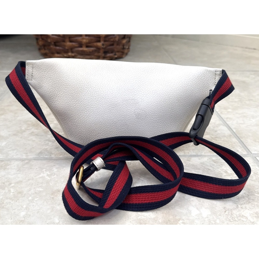 Authentic VTG Gucci Print Belt Bag Belt Logo Ivory Leather Bumbag Luxury - Picture 2 of 12
